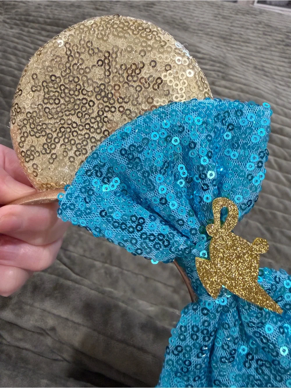 Aladdin Genie Lamp Minnie Mouse Sequined Ears headband inspired by Disney